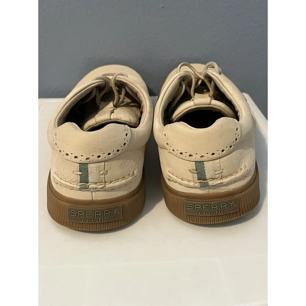 Sperry Men's Striper Tan Beige Sz 8 Shoe Laced STS24630